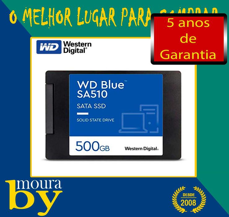 Disco Rígido WD Blue SA510 500GB SSD SATA 3 novos selados