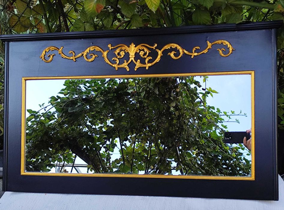 Espelho preto/dourado