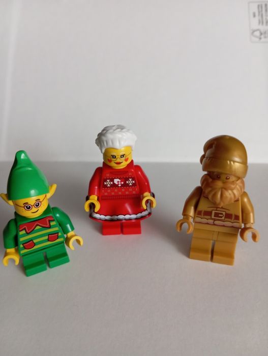 LEGO figurki świąteczne Mikołaj Elf i Pani Mikołajowa