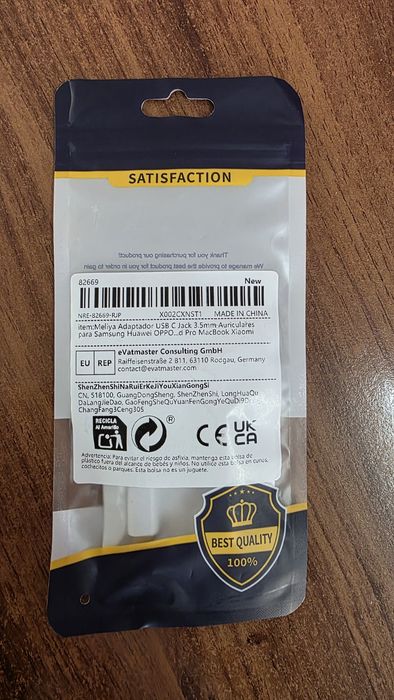 Adaptador USB-C jack 3,5mm auriculares