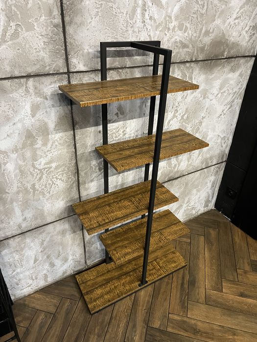 Regał loft / industrial – metal + drewno