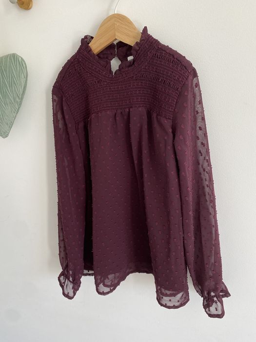 Bluzka tunika vrs 122/128 śliwkowa kropki jak newbie