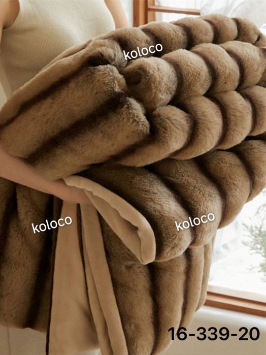 Акція 3 дні!Шикарное Покривало плед Королівська Шиншила кролик смужка