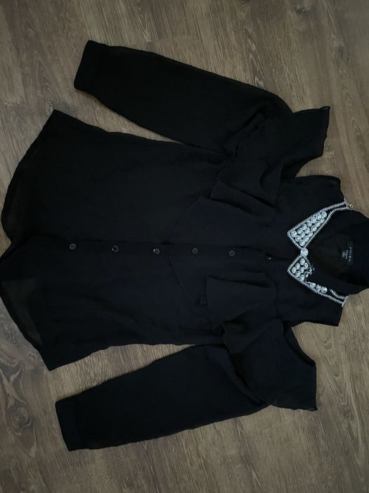 Блуза чорна в горох