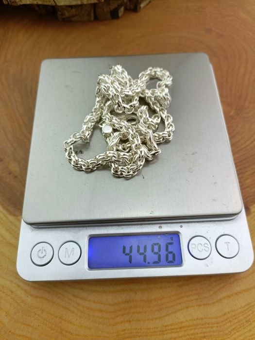 Серебряная цепочка Бисмарк и крестик 925. Ланцюг срібний Бісмарк хрест