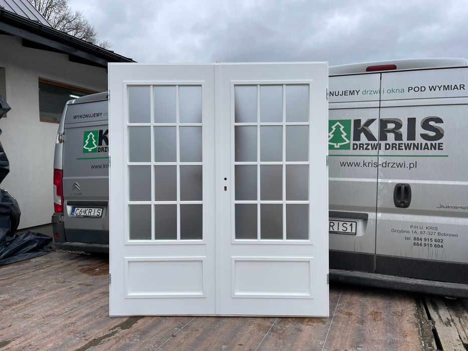 Drzwi wewnętrzne dwuskrzydłowe białe bezprzylgowe cała Polska