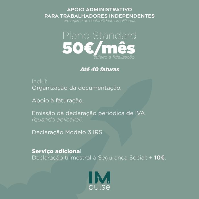 APOIO ADMINISTRATIVO PARA TRABALHADORES INDEPENDENTES E PARTICULARES
