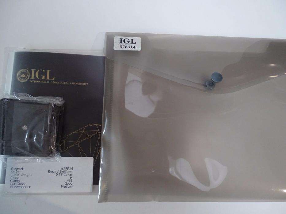 Piękny Brylant Diament H 0.36 ct VS1. Certyfikat