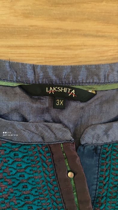 Lakshita tunika etno granatowa kieszenie wełna 3XL