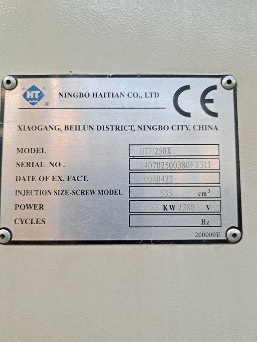 Máquina de injeção de 250 ton HAITIAN HTF250X com robot WITTMAN #FMPM3