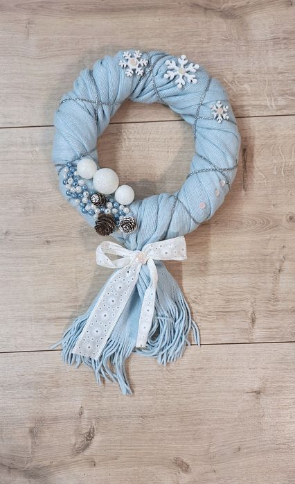 Hand made * wieniec świąteczny * ozdoba świąteczna * NIEBIESKI