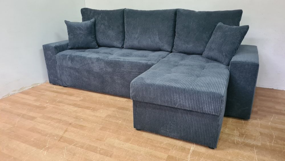 Nowy Narożnik sprężyny automat sztruks welur plusz kanapa sofa rogówka