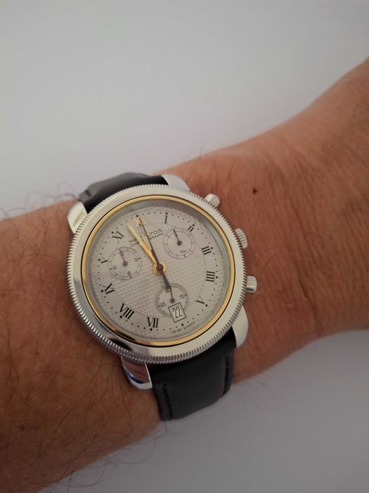 Relógio Hamilton Chronograph Stainless Steel Watch Date 8800- NOS/Novo