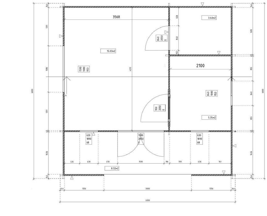 DOM/DOMEK drewniany parterowy do 35m, DL 1