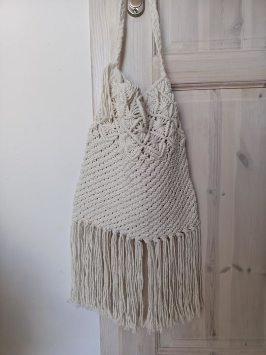 Handmade torebka torba z makramy duża na ramię Boho