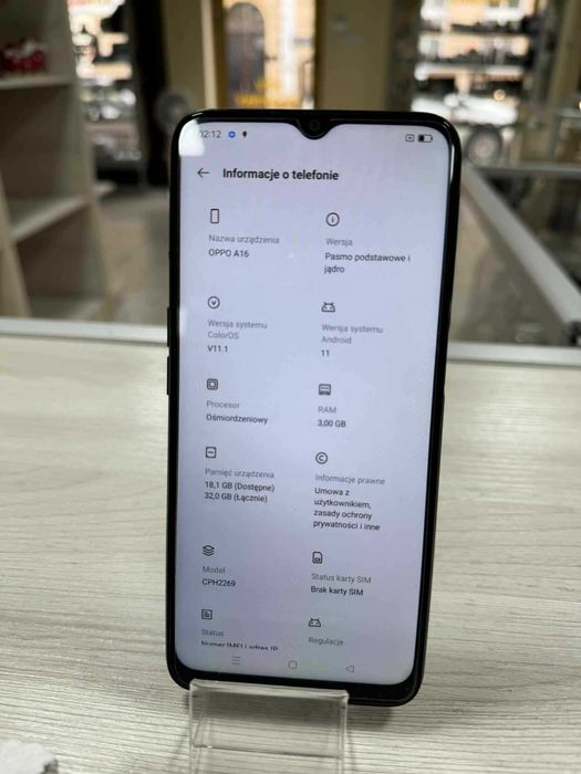 Smartfon Oppo A16 3 GB / 32 GB