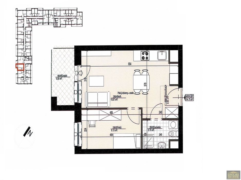 2p. w Apartamentowcu! 34,75 m²! Słoneczne! Ustawne! - Widok 6