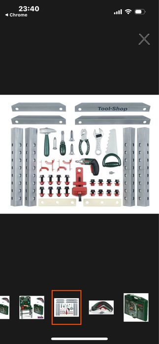 Warsztat dla dzieci BOSCH stół w walizce z wkrętarką