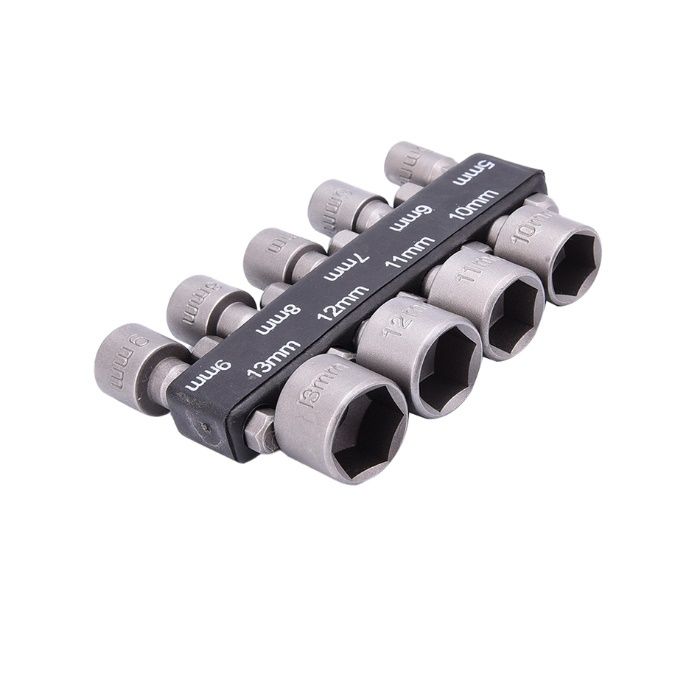 Kit de 9 Chaves de Porca Métricas, 1/4 Hexagonais, de 5 a 13mm