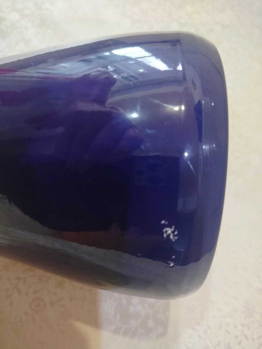 Osłonka ceramiczna na kwiaty storczyk granatowa