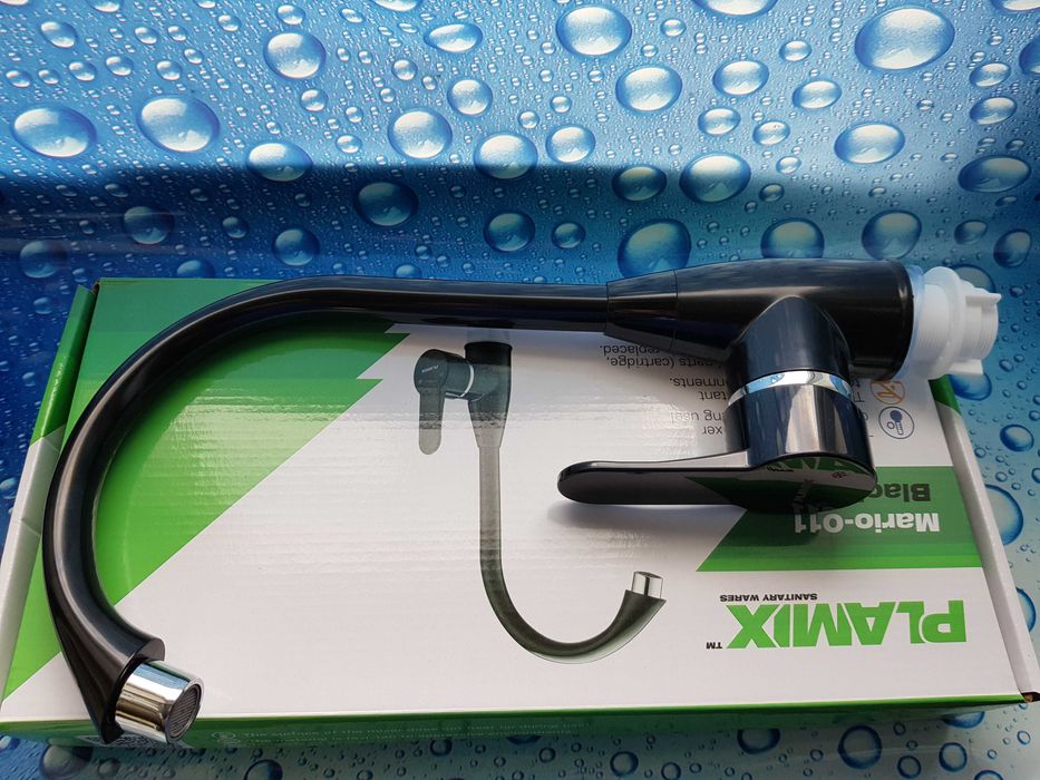 Смеситель змішувач для кухні Plamix Mario 011 White білий або Black