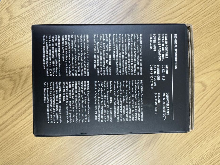 Портативна колонка Marshall Emberton II Black and Steel оригінал