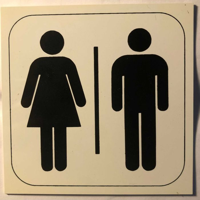 2 PVC Identification Signs for Women's and Men's Toilets, 10x10 cm