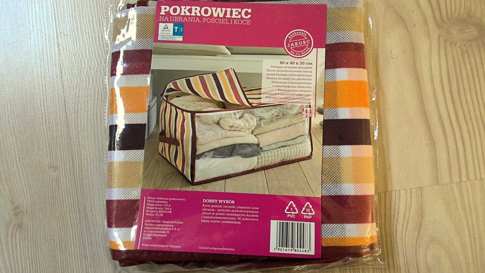 Pokrowiec na ubrania, pościel, koce 60x40x30cm