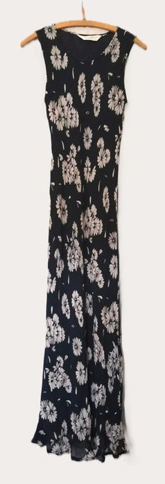 Debenhams D Perkins 38M / 40L sukienka maxi skos granatowa bez rękawów