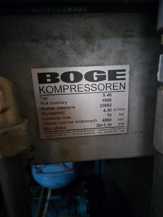 Kompresor śrubowy Boge S40 zestaw 8.6 m3 osuszacz