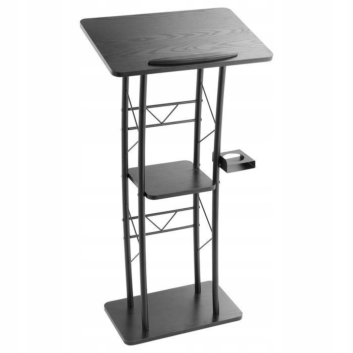 VEVOR stojak na mównicę metalowy 118 cm zakrzywiony solidny czarny