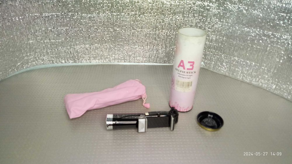 Bluetooth Селфи палка-держатель с LED подсветкой, зеркало, аккумулятор