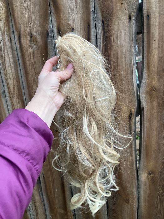 Doczepiane wlosy na spince peruki grubej blond ombre fale