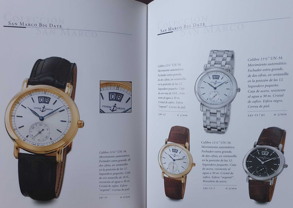 Ulysse Nardin - Catálogo / Livro Oficial de relógios - Ano 1999