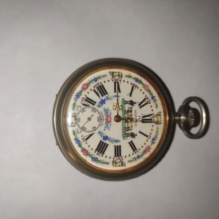 Relógio de bolso korting suíço de 15 rubis