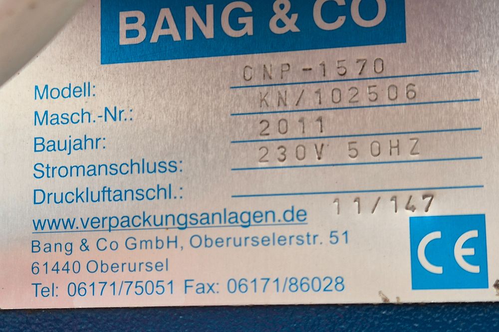 Owijarka do palet Bang & Co CN​P​1​570 230V 2011 automat folia stretch