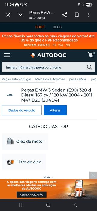 Bmw 320 D E90 todas as peças