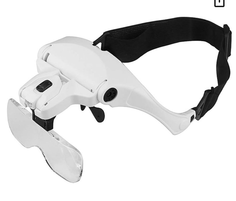 Lupa na Glowe z Oswietleniem LED, Biala