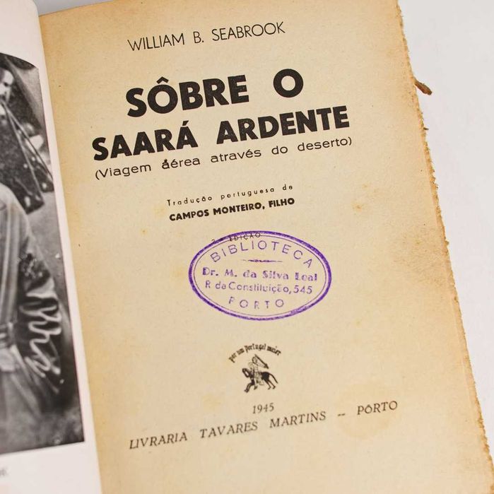 Livro "Sôbre o Saará Ardente" - William Seabrook