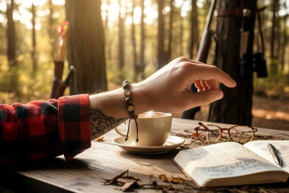 Własnoręcznie wykonana bransoletka łowiecka myśliwska z łusek Handmade