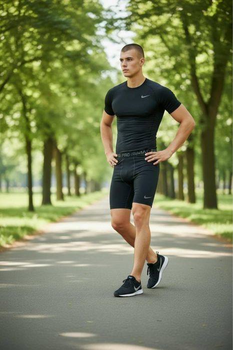 Футболка мужская Nike Pro Combat Черная/белая