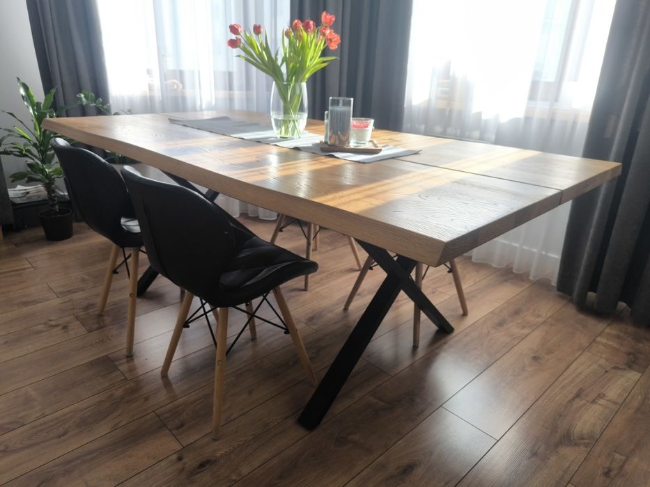 Stół dębowy, industrialny 200x110