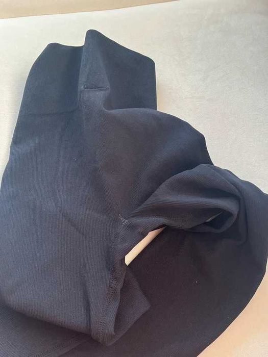 Legginsy czarne prążkowane bezszwowe gym hard