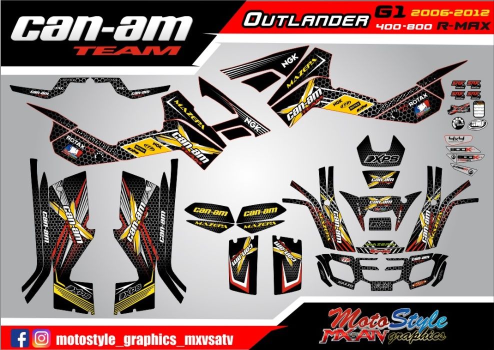 Наклейки BRP can-am Outlander Renegade Com Maverick X3 500 800 1000 DS