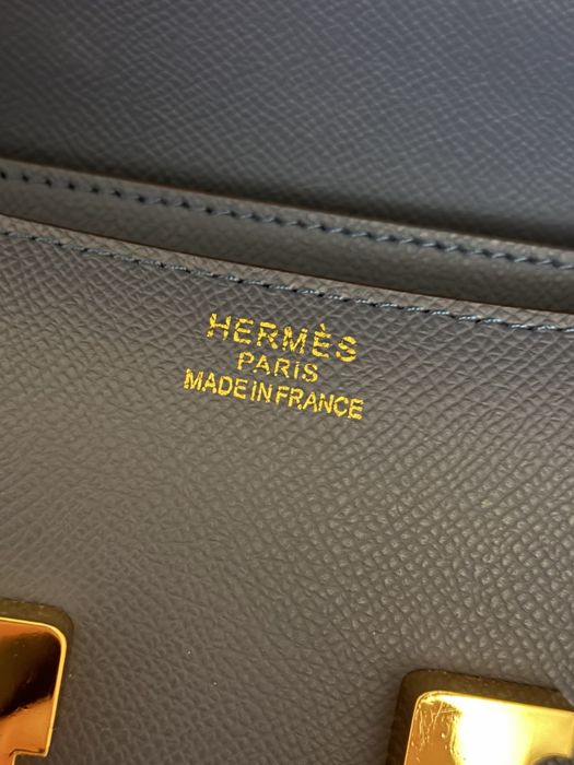 Сумка Hermès Constance 26 Bag in Epsom Leather Синяя Ермес Констант