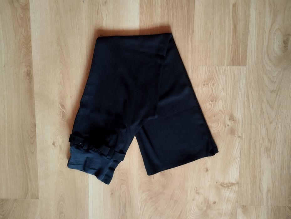 Czarne spodnie ciążowe szerokie nogawki r. 36/38