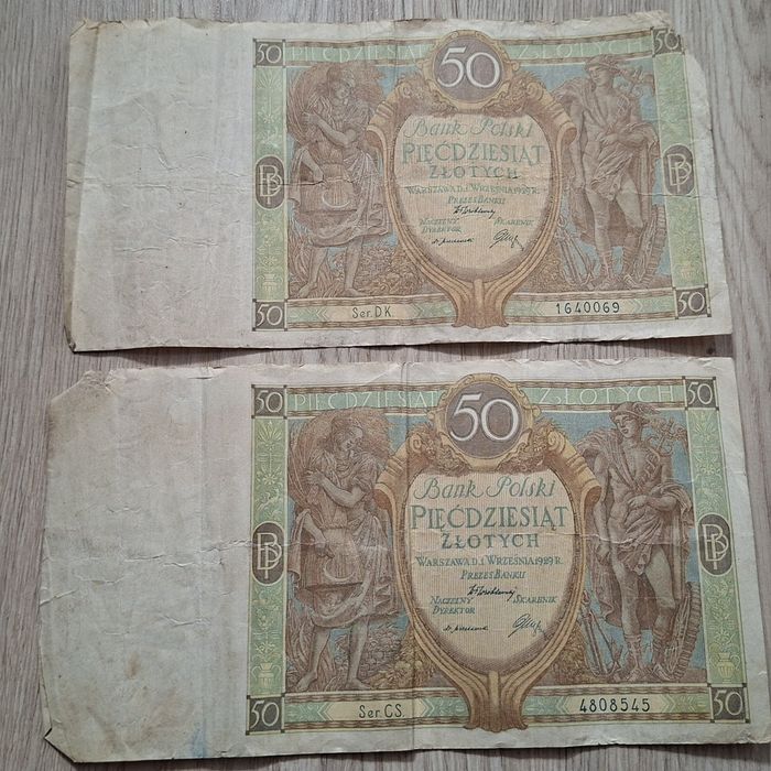 Banknoty 50 złotych, rok 1929