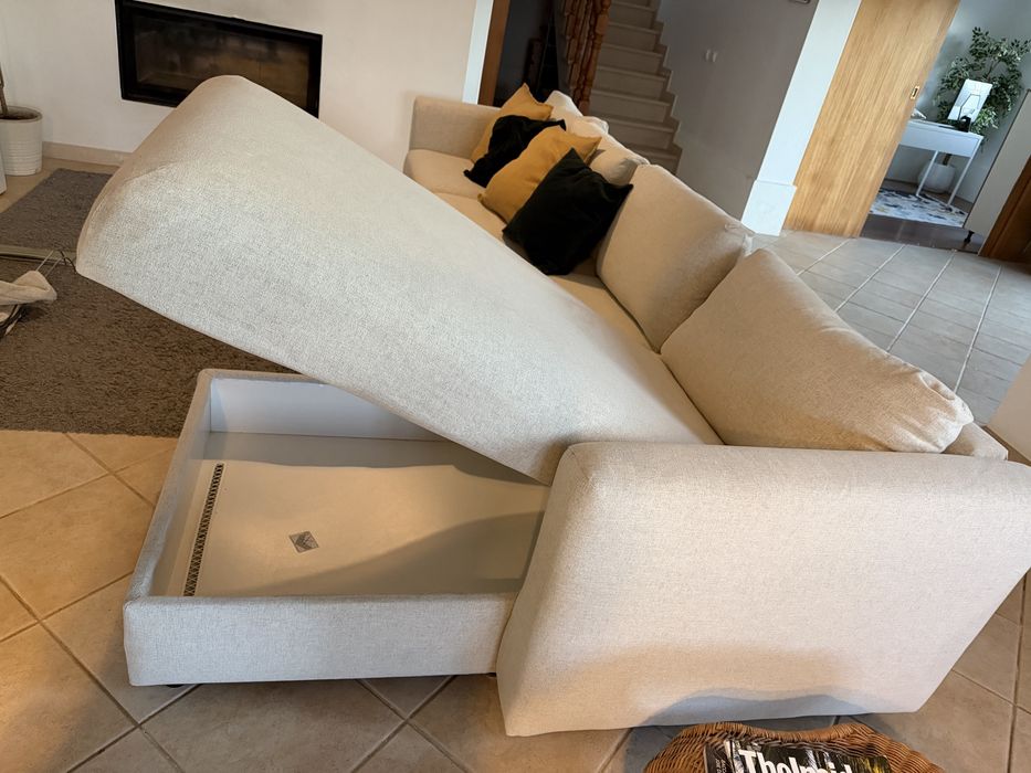 Sofá IKEA VIMLE 4 lugares com Chaise Longue – Gunnared Bege