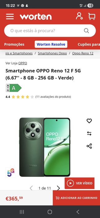 OPPO Reno 12 F 5G. 256 GB 8 GB RAM