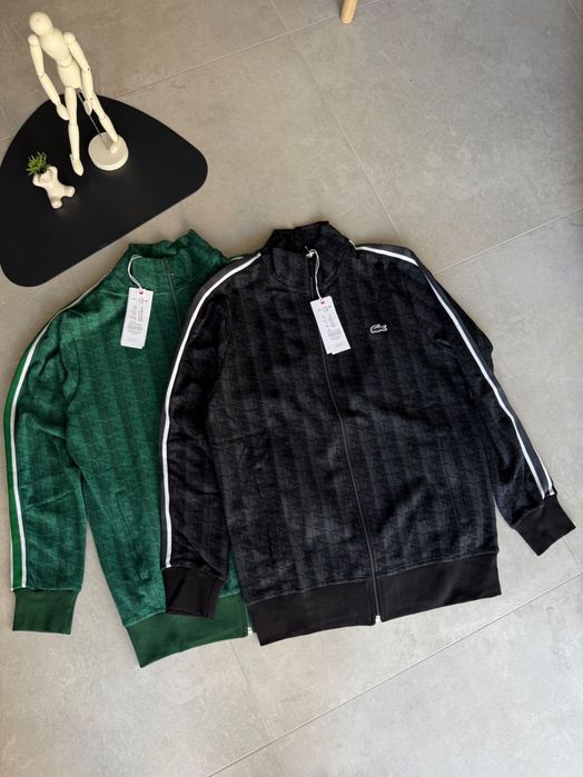 Зелена зіпка Lacoste Monogram та блискавкою
